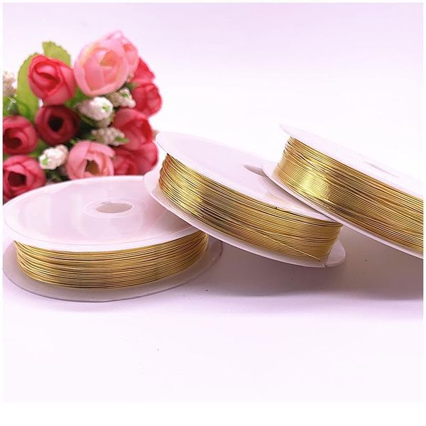 

wholesale color protection copper wire 0.3/0.4/0.5/0.6/0.8/1.0mm gold color for jewelry metal wire coil handiwork wholesa qyldsk