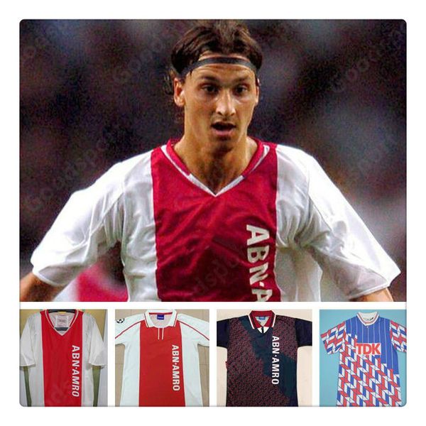 

retro 95 98 99 04 2005 90 soccer jerseys kluivert ibrahimovic rijkaard kluivert litmanen de boer seedorf davids overmars blind, Black;yellow
