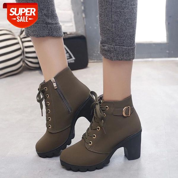 

sneakers women shoes 2020 fashion solid lace-up ladies shoes women boots high heels woman zipper ankle boots pumps #am9x, Black