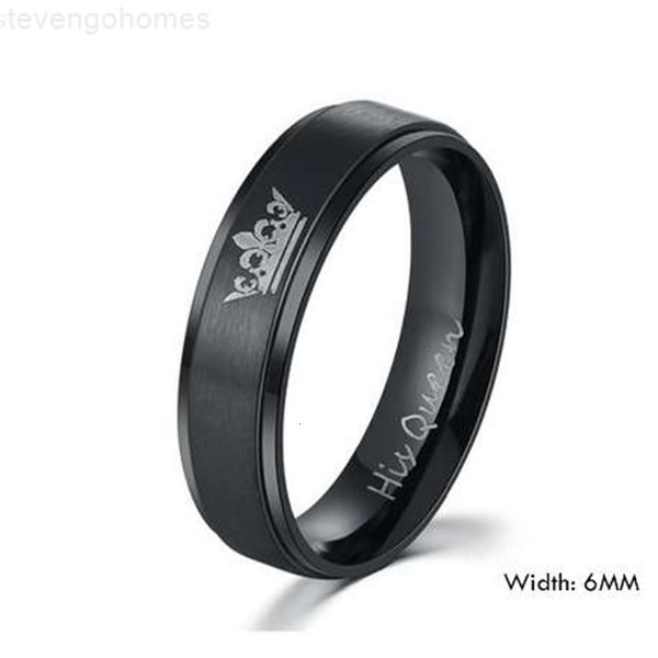 

factorykb3hher modyle new fashion king diy couple jewelry and his queen stainless steel wedding rings for women men, Silver