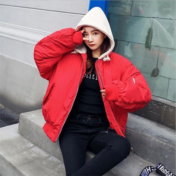 

new coat female for winter for women ladies loose cotton younger 4 colors down jacket casual cotton parks women warm coat1, Black