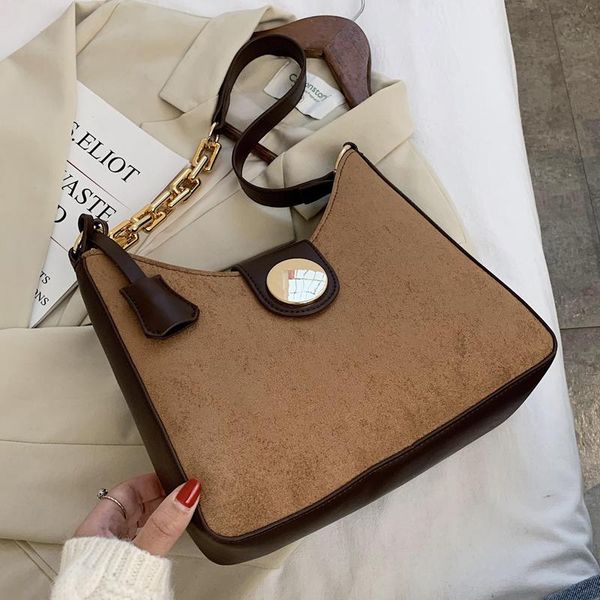 

contrast color scrub leather women shoulder bags fashion crocodile pattern women's handbags designer chain ladies hand bags new