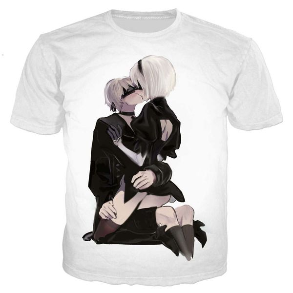 

new cool anime nier automata 3d print shirts oversized hippie humor men clothing