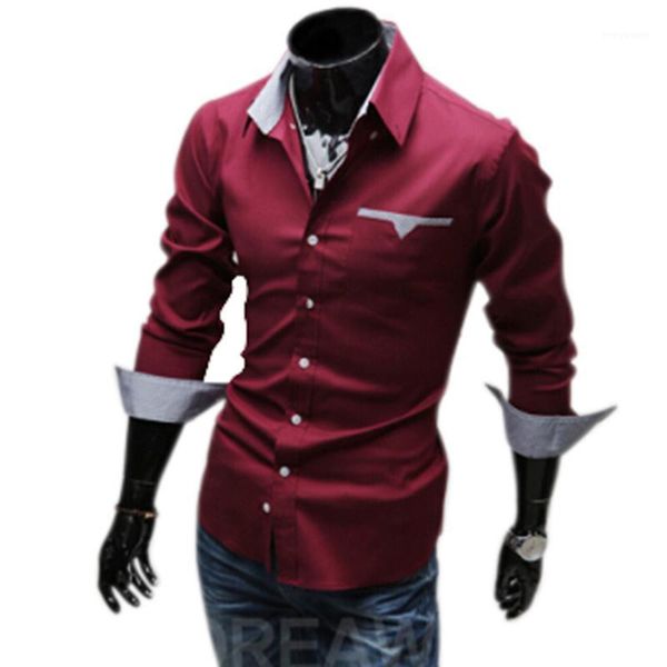 

new fashion casual men's shirts turn down long-sleeve handsome type packet shirt men designer shirts long sleeve dress1, White;black