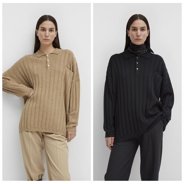 

yc3ve temperament ol 2020 spring women's wool pullover lapel loose turtleneck hair turtleneck sweater hair pullover sweater klxae, White;black