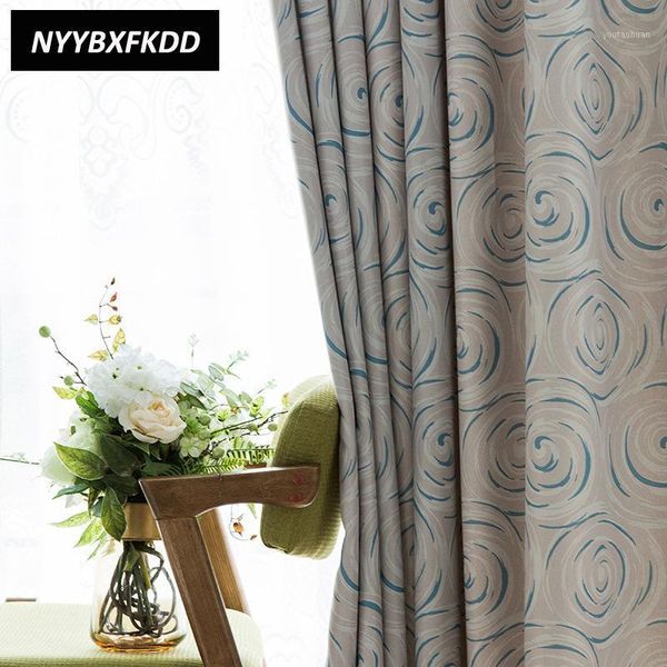 

curtain & drapes home decoration modern printed blackout curtains cloth for bedroom living room window double sided fabric treatment1