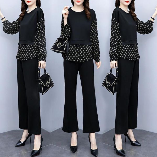 

women's tracksuits 2021 5xl plus size clothing fashion spring style 2 piece set office lady year-old female costume, Gray