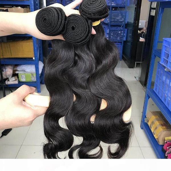 

brazilian peruvian indian malaysian hair wefts 3pcs lot unprocessed virgin human hair straight body wave deep wave natural wave, Black;brown