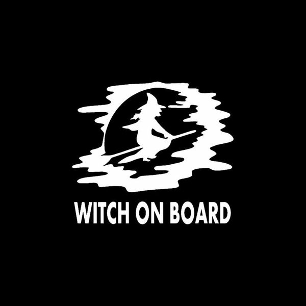 

15.2cm*13.4cm witch on board funny vinyl car stickers decal black sliver c14-0137
