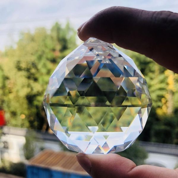 

50mm feng shui hanging cut glass crystal ball sphere prisms suncatcher pendant diy hanging ornament chandelier part h bbyuem