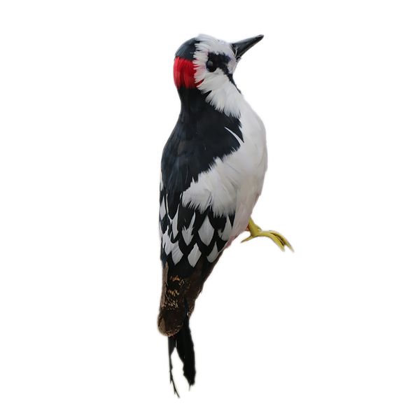 

realistic artificial feather animal woodpecker garden figurine decoration