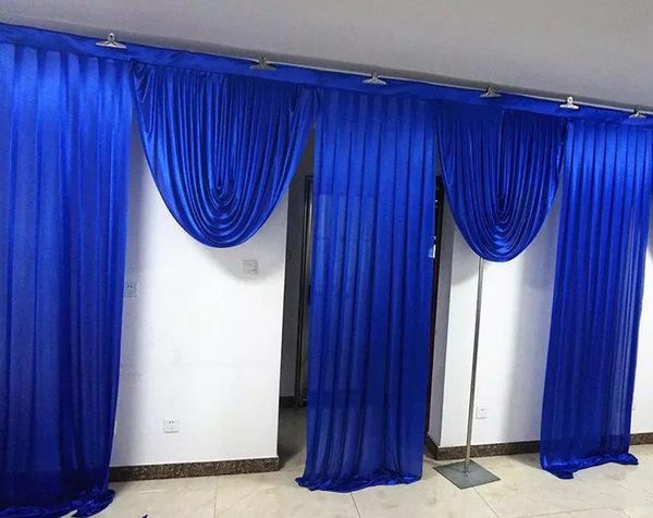 

10ft long stylist designs burgundy color wedding swags backdrop party celebration stage background swags ice silk wall drapes