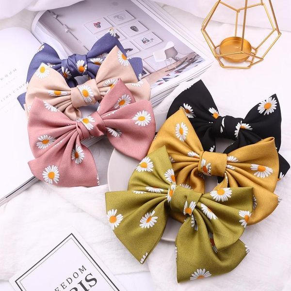 

new arrival bowknot ties hair clips satin mix color butterfly bow hair clips floral spring clip girl hair accessories qylhxc, Black;brown
