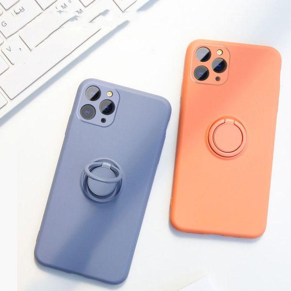 

suitable for iphone12 pro max mobile phone shell liquid silicone creative bracket ring xr fine hole all-inclusive protective mini cover