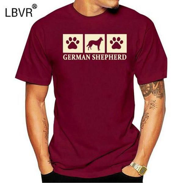 

print short sleeve t shirt new german shepherd silhouette t-shir dog lover tee-men's short sleeve t, White;black