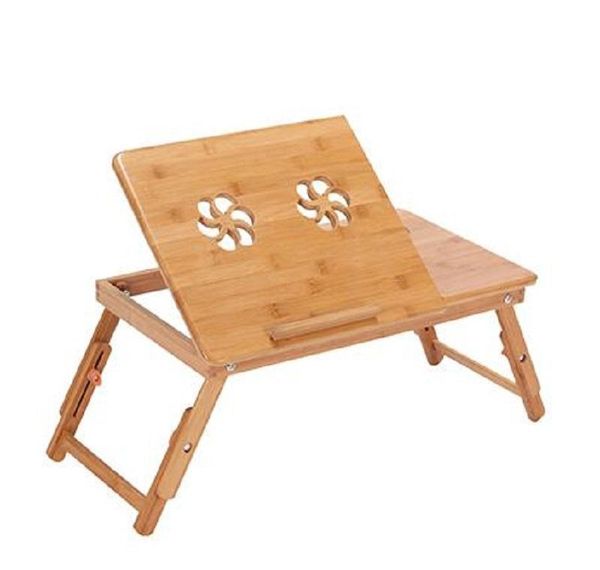 

portable folding bamboo laptable sofa bed office lapstand desk with fan bed table for computer notebook books