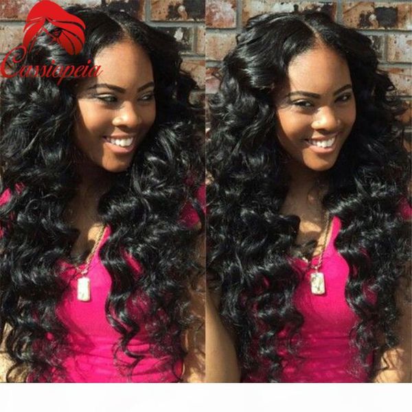 

deep wave full lace wig for black women middle part lace front wigs with baby hair glueless 8a grade brazilian hair ing, Black;brown