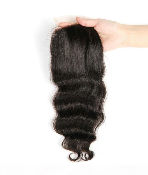 

human hair piece loose wave brazilian peruvian indian kinky straight human hair lace closure hair extension natural color, Black;brown