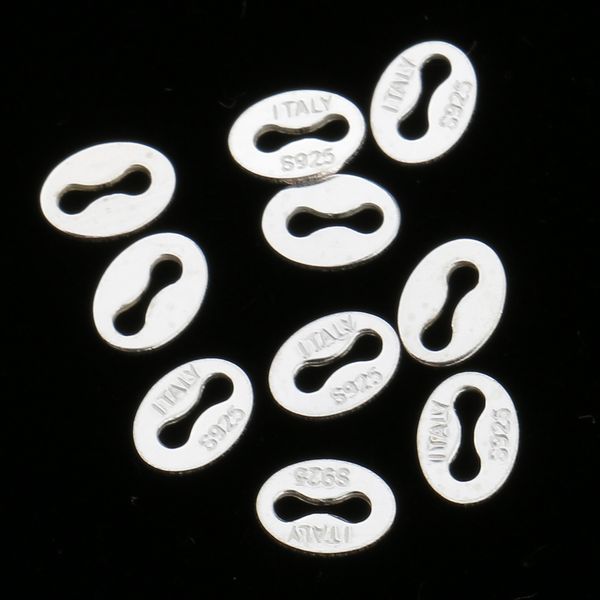 

10pcs chain clasp end caps pure silver 925 for jewellery findings handcrafts, White