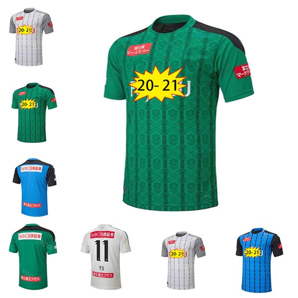 

2020 2021 kawasaki frontale soccer jersey j1 league uniform 20 21 yu kengo home blue away grey third green japan football shirt size s-xxl, Black;yellow