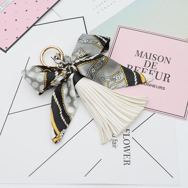 

leather scarves ribbon butterfly key chain bowknot exquisite decoration tassels key ring women bag jewelry pendant eh811 h jllocn