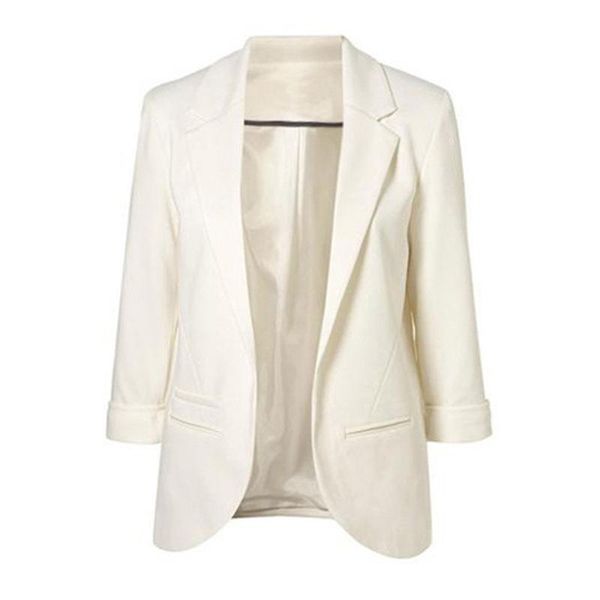 

qnpqyx 2020 candy color seven-point sleeves small suit commuter models slim women blazers casual womens clothing 6220, White;black