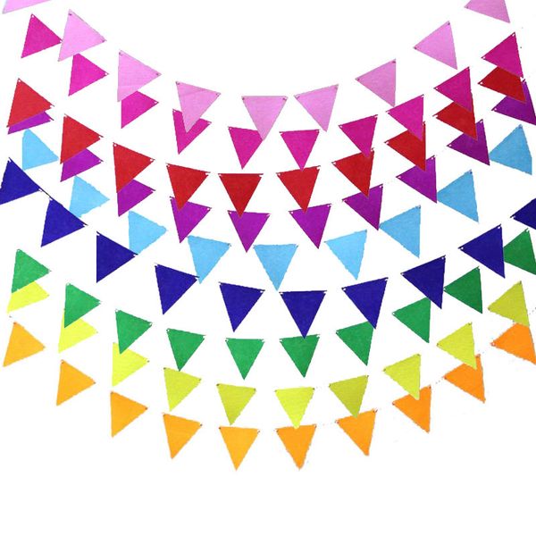 

multicolor non-woven pennants bunting banner wedding/valentine's day/birthday party flags hang garland decoration supplies cheap