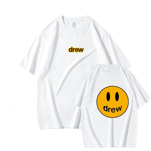 

2020 new spring/summer drew house short-sleeved jia siding bieber ins casual loose t-shirt for men and women, White;black