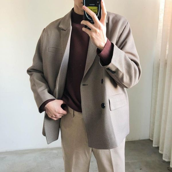 

men suits slim business formal casual suit wedding winter party single jackets color black gray oversized vetement suits by50xz1, White;black