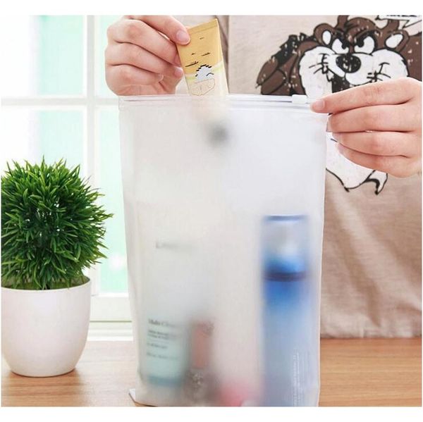 

travelling storage bag frosted thick plastic reclosable zipper poly bag organizer storage packaging bag for clothes sh jllvcu bdebag