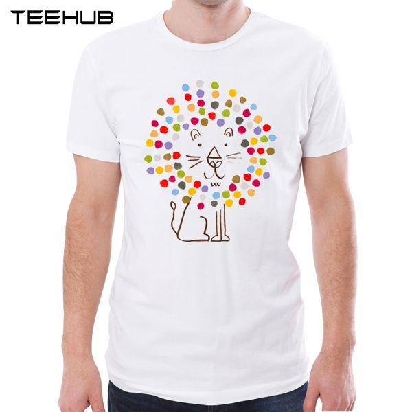 

men's new funny colored lion printed short sleeve t-shirt summer fashion cool novelty o-neck soft tee sport hooded sweatshirt hoodie