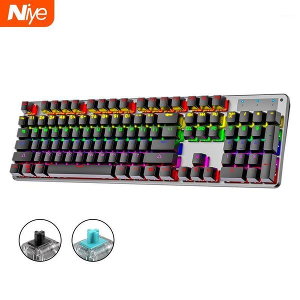 

keyboard mouse combos mechanical gaming kit black blue switch wired pc gamer rgb backlight computer keyboards backlit game rainbow1