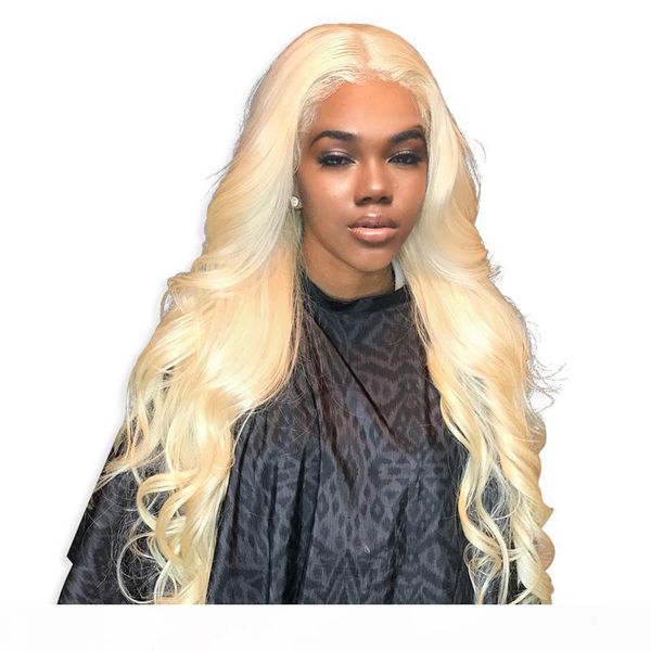 

glueless фронта шнурка человеческих волос 613 blonde pre щипковых волнистые бразильский virgin полный парики шнурка, Black;brown