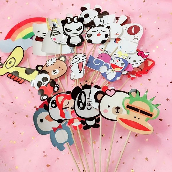 

3vquj card pieces plug-in decoration plug-in cartoon bamboo 25 baking dress cake cake party dress animal of pcuix
