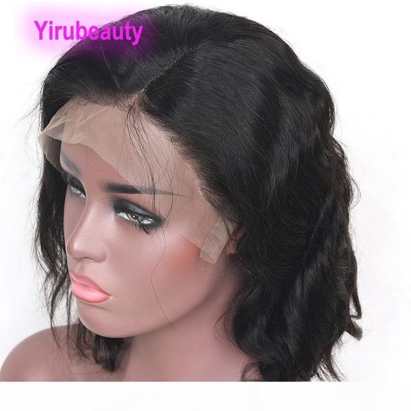 

indian virgin hair 13 by 4 lace front wig bob wigs with baby hair body wave 13x4 lace front wigs 100% human hair new products, Black;brown