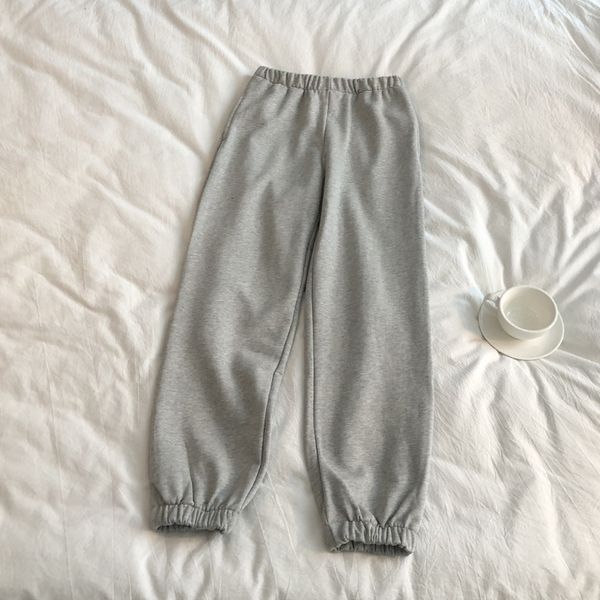 

2021 new spring casual stretch high waist women female trousers outwear black gray color harem pants va07, Black;white