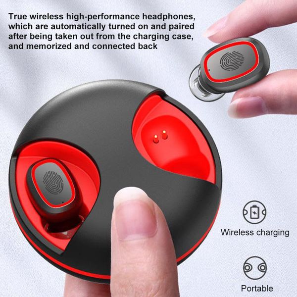 

new true wireless earbuds bluetooth 5.0 earphones tws mini in-ear earbuds with 300mah charging case for sports running