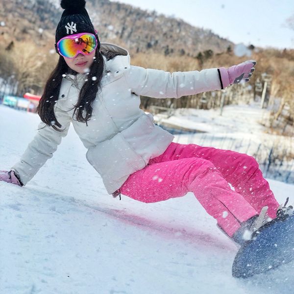 

men's pants winter thick warm skiing men women lovers windproof waterproof suspender trousers snow snowboard plus size, Black