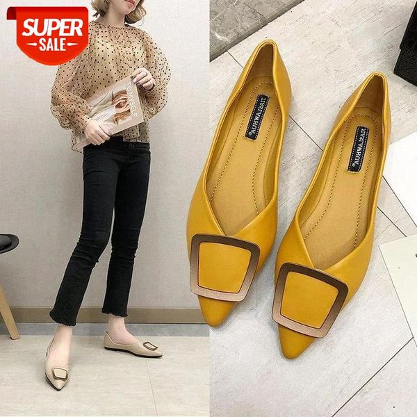 

2019 spring and summer new pointed square buckle with single shoes fashion wild shallow mouth women's shoes #xz1b, Black
