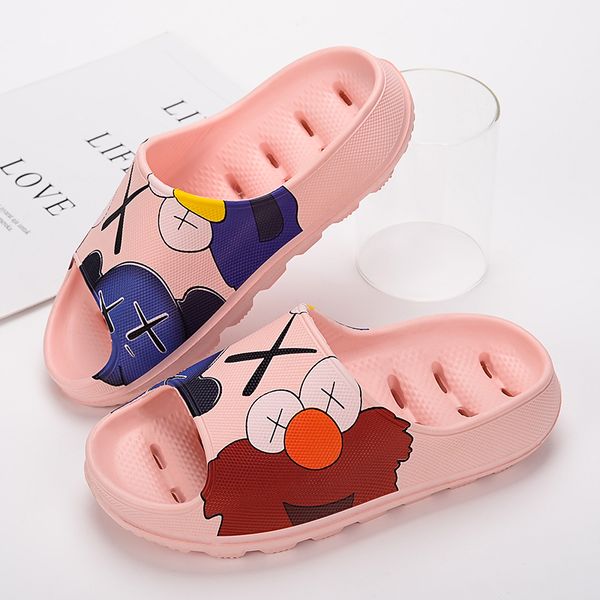 

2020 house slippers men clogs women indoor bathroom slipper soft home floor hole slides cartoon cute ladies beach shoes x1020, Black