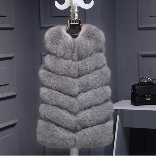 

women's fur & faux vest women red vests 2021 winter thicken warm fashion luxury coat female winterjas dames white/black