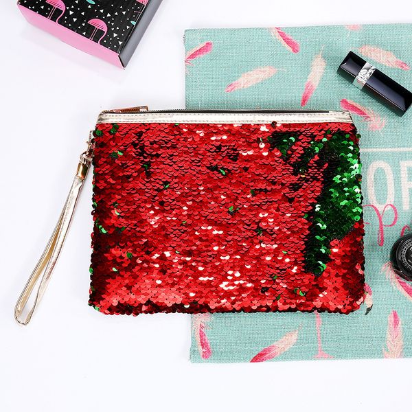 

sequin glitter mini zipper earphone coin wallet girls christmas party bag mermaid sequin clutch cosmetic coin purse storage bag 49 l2