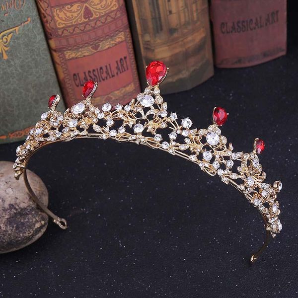 

forseven bridal wedding tiaras crown hair jewelry accessories shining crystal headbands for women bride noiva hair decoration, Golden;silver