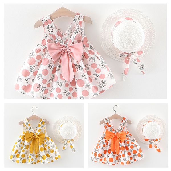 

2020 new summer cotton baby girls dress children's clothing kids princess dresses casual animal printed infant baby clothes 0-2y 1027, Red;yellow