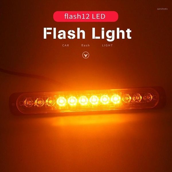

led brake running water turn signal tail light 12 amber white strobe light truck hazard beacon flash warn emergency 12-24v1