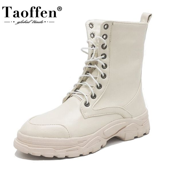 

taoffen 2021 new size 29-43 women snow boots half short boots casual winter flats shoes woman plush fur lady warm boots footwear 201020, Black