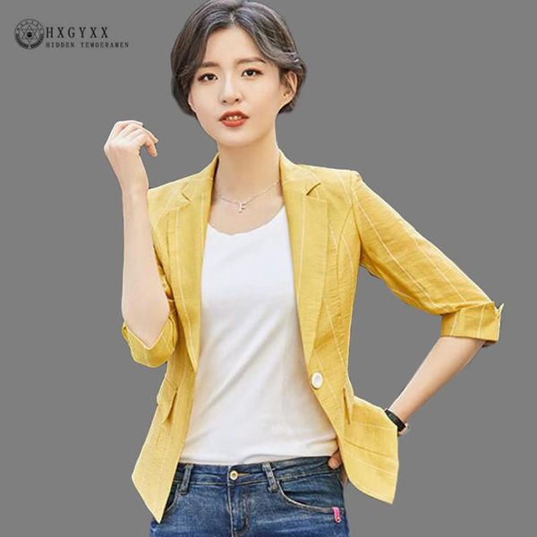 

summer blazer feminino woman suit jacket half sleeve thin outwear cotton linen casual blazers ladies fashion plus size b117, White;black