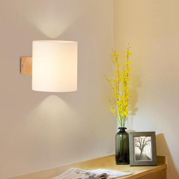 

new modern creative bedroom bedside led wall lamp nordic solid wood simple living room corridor l lamps