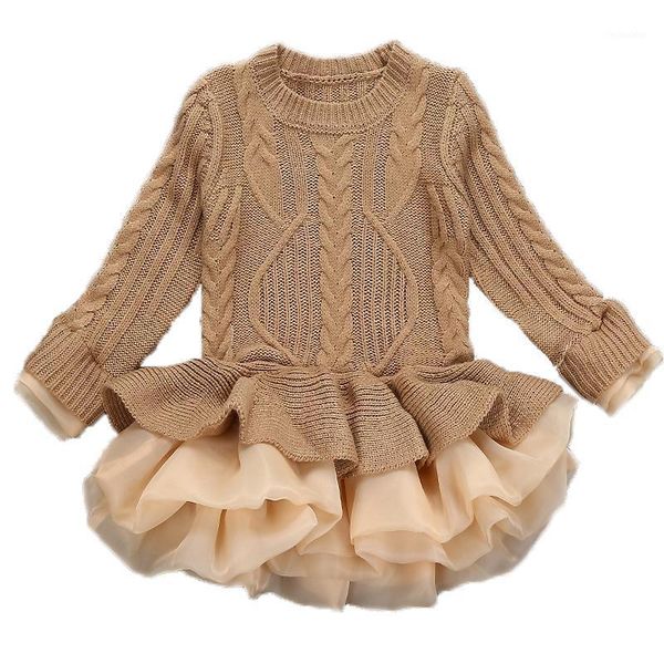 

girl's dresses baby girls winter 2021 cute princess girl ball gown long sleeve sweater tutu dress kids christmas party vestidos1, Red;yellow