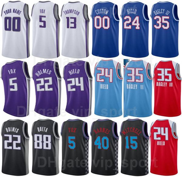 

75th anniversary basketball print justin holiday jersey 9 jeremy lamb 26 neemias queta 88 trey lyles 41 terence davis 3 divincenzo 0 domanta, Black;red